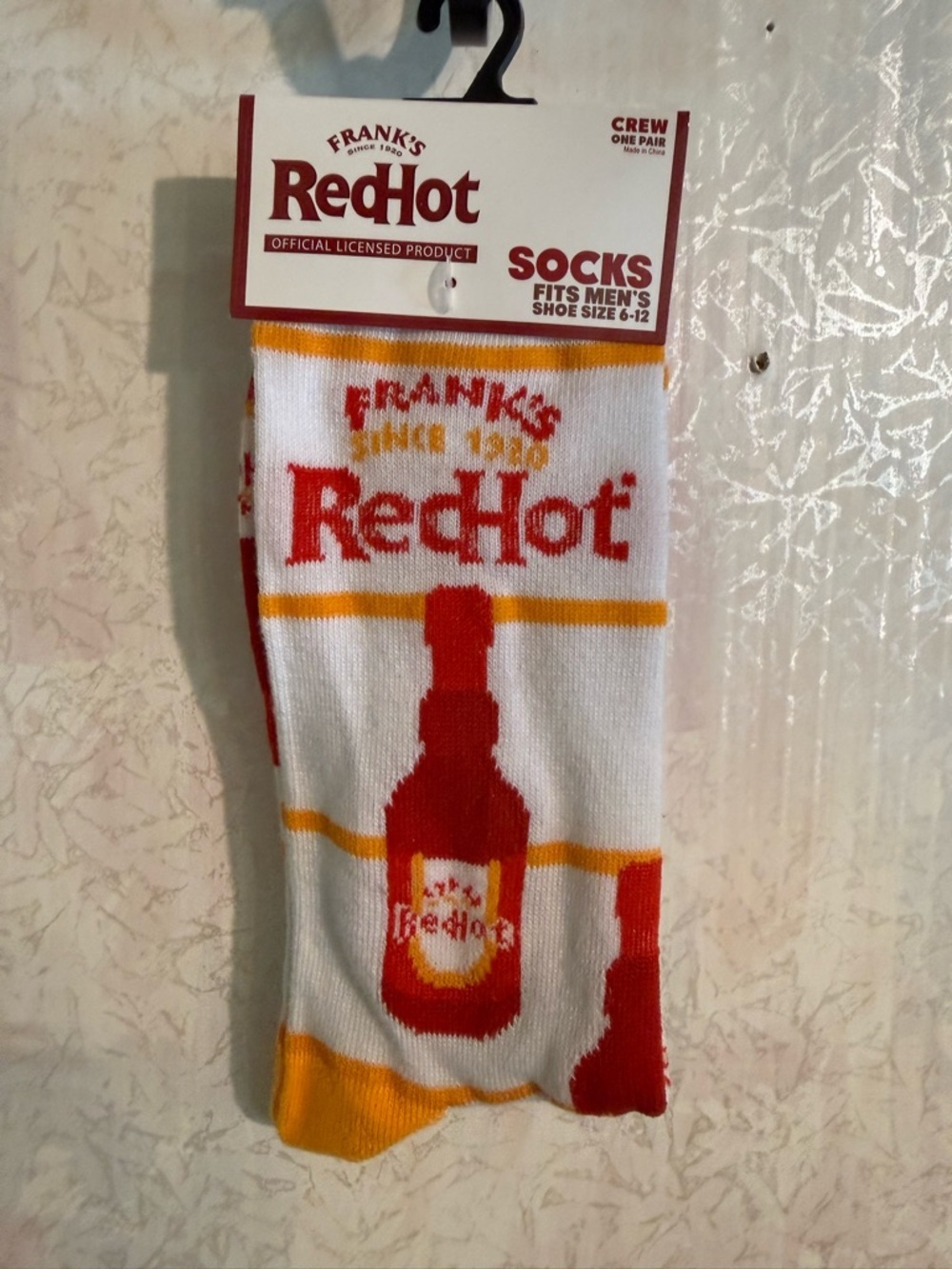 Frank’s Red Hot Sauce White & Red Crew Socks I put that $#!t on everything!